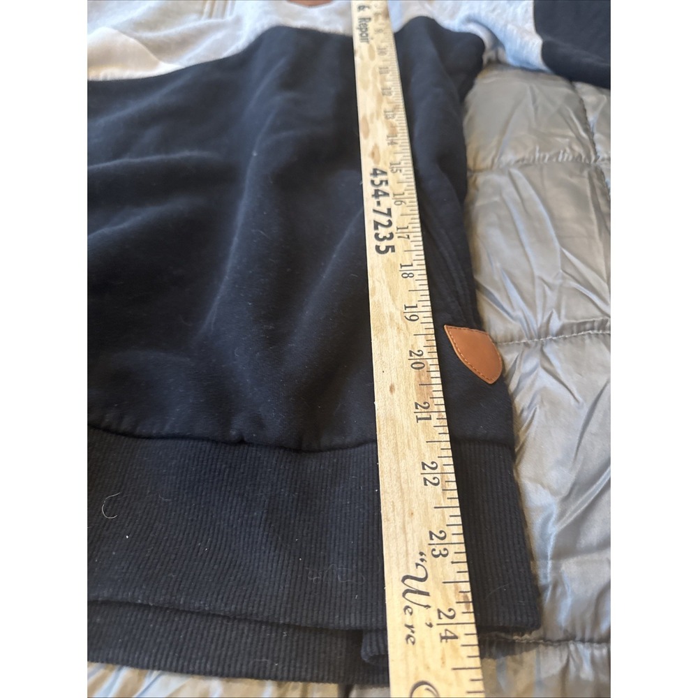 Wanakome Size Medium Black White And Gray Quarter Zip Hoodie Sweatshirt - Picture 6 of 8